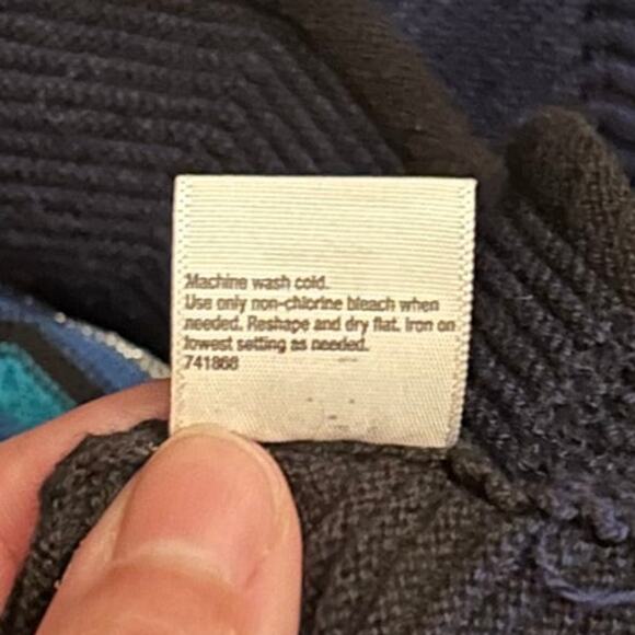 a.n.a. Black, Blue, White Knit Long Sleeve Dress, Size Small - Picture 8 of 11